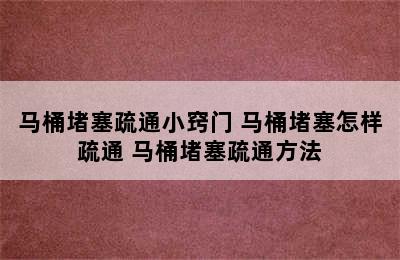 马桶堵塞疏通小窍门 马桶堵塞怎样疏通 马桶堵塞疏通方法